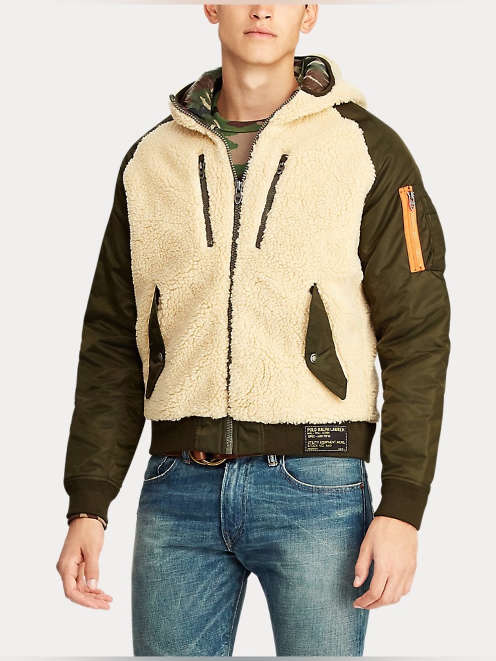 POLO RALPH LAUREN HYBRID FLEECE JACKET ********SIZE: LARGE